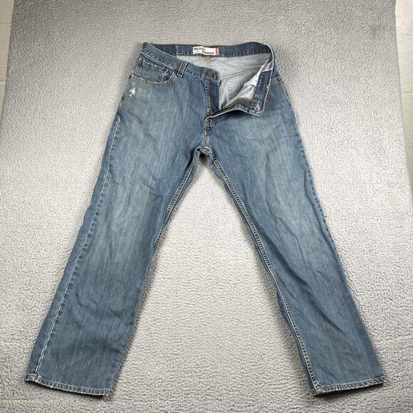 VTG Levi's 559 Relaxed Straight Jeans Men's 34x32 Distressed Medium Wash - Picture 1 of 14